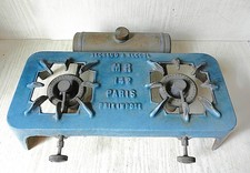 Ancien Réchaud à Alcool MR 142 PARIS * Fonte Émaillée * 2 Feux