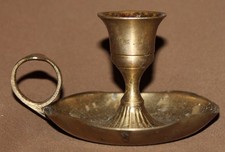 Petit bougeoir vintage en laiton avec plateau