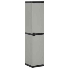 Armoire de Rangement de Jardin 3 Étagères Gris/Noir 34x40x168cm Outils vidaXL