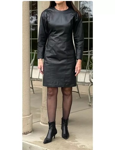 Robe cuir manches - robe,