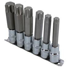 Jeu de 6 embouts à douille Torx Star Drive T55-T100 1/2" Drive Ratchet Torque...