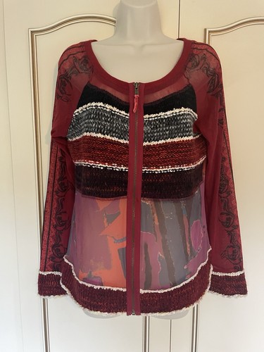 Lulu sheer mesh zip up - h,