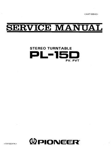 Manuel service pour pioneer - service,