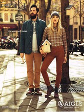PUBLICITE ADVERTISING 124  2014   AIGLE    boots chaussures