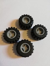 LEGO lot de 4 roues pneus voiture pièces vrac objets #16