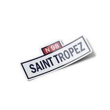 Pack x5 AUTOCOLLANTS STICKERS Vinyle Saint Tropez Panneau Route N98 France 8cm