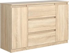 Commode Sonoma t Mat avec 3 tiroirs et 2 Portes 120 cm
