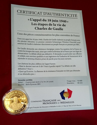 Piece commémorative appel - commémorative, du