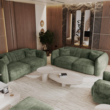 Canapé 3 places avec coussins LIAM Velours Tramé