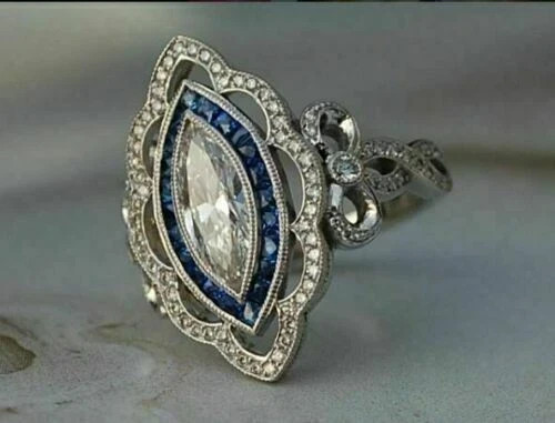Bague halo zircone cubique - , art