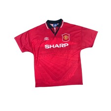 Maillot football vintage domicile Manchester United #7 Cantona saison 1994-1995