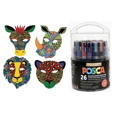 [PACK EDU POSCA20+6/002] POSCA Pack XL festif (kit masques) Couleurs assorties