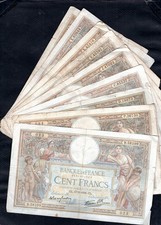 Lot de 9 billets anciens – France – 100 Francs Merson  – Banque de France (c23)
