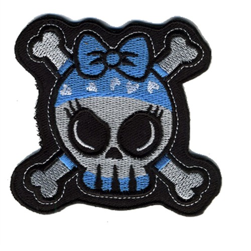 Patch ecusson crâne avec os - -,