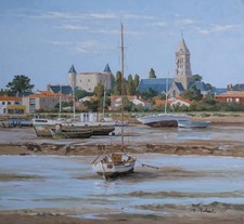 Gouache paysage Noirmoutier -