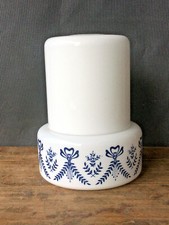 Ancienne suspension en opaline décor bleu déco vintage french antique