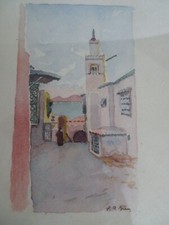 aquarelle orientaliste rue