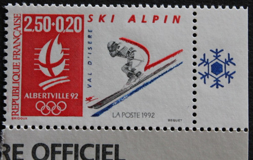 Timbre france luge jo - timbre,