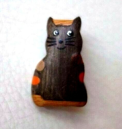 Broche bois chat chaton - broche,