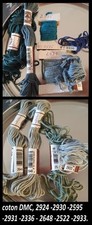 LOT fil de canevas coton  DMC, 2924 -2930 -2595 -2931 -2336 - 2648 -2522 -2933
