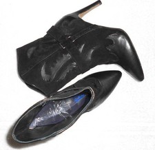 ANDRE bottines à enfiler cuir et daim noir P 37 TBE