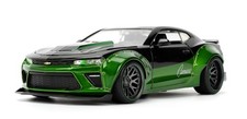JADA TOYS, CHEVROLET Camaro SS 2016 noir et vert - PINK SLIPS, échelle 1/24, ...