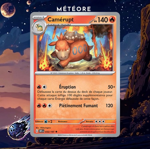 Carte pokémon camérupt - carte,