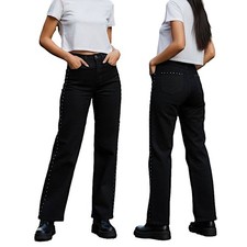 Jeans Femme Noir Borchié