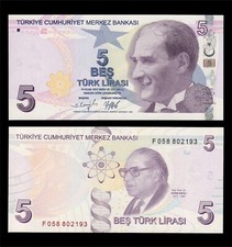 TURQUIE Billet 5 lira 2021
