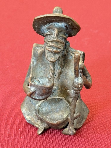 Statuette sage africain bronze - statuette,