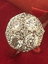 Bague fleur ancienne diamants