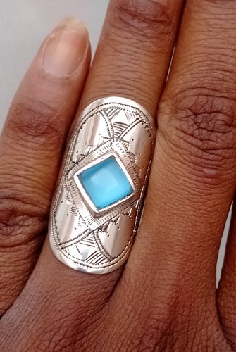 Bague argent massif 925 - argent, verre