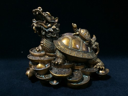 T1182 statue tortue - statue, dragon