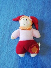 O/ Doudou PELUCHE CMP lutin arlequin fille rouge rose UN REVE DE BEBE Grelot 