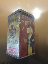 Boite Chocolat Ancienne Métal Fer Pub Cacao Droste 250g Haarlem Hollande 