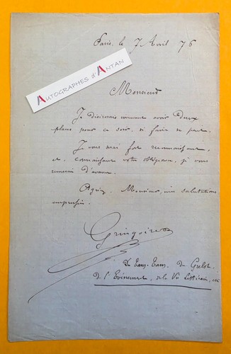S 1876 gringoire du - ●, l.a.s