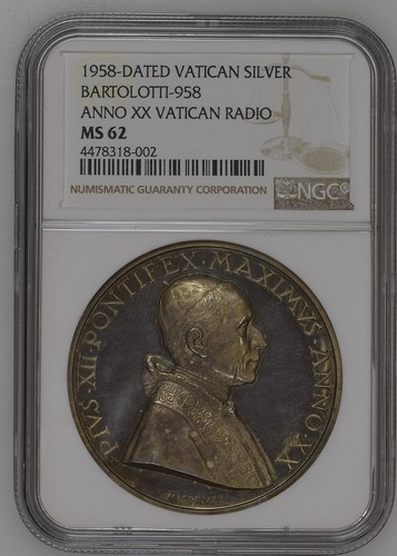 1958 vatican silver medal - 1958, ngc