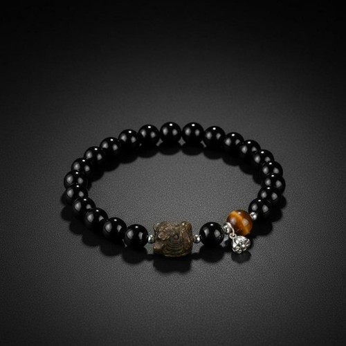 Bracelet obsidienne noire - obsidienne,