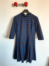 Robe plissée handmade années 60, tartan. T 38, sixtie's