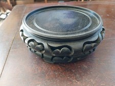 SOCLE DE VASE CHINOIS EN BOIS A DOUBLE PLATEAU DONT PLATEAU TOURNANT DIAM 16,4CM