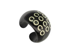 BAGUE CHANEL COCO COLLECTION 2001 T54 EN RESINE NOIRE BLACK RESIN RING 620€