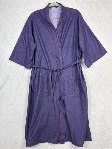 Vtg belted robe mens blue - belted,