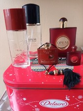 LOT OPIUM / YSL YVES ST LAURENT / LOT DE 5 FLACONS VIDES DIFFERENTES TAILLES