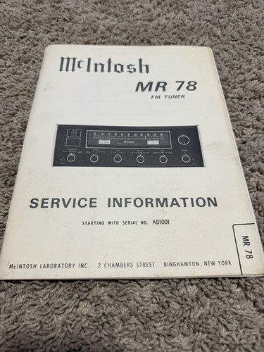 Mcintosh fm tuner - mr, 78
