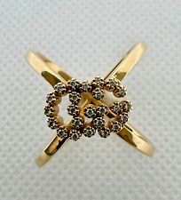 Bague GUCCI  or jaune 18k   diamants taille 48