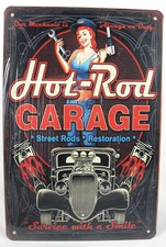 HOT ROD GARAGE  VOITURE PLAQUE