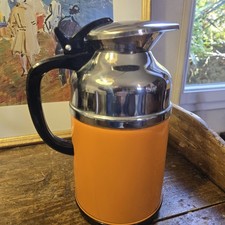 Magnifique Cafetière Ou Théière Thermos Orange Années 60-70 Vintage