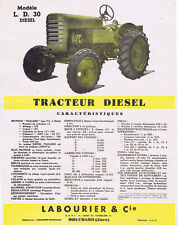 ▬►TRÈS RARE PROSPECTUS ORGINAL TRACTEUR LABOURIER LD 30 de 1955 Traktor Prospekt