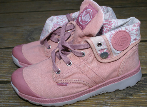 Baskets palladium toile rose - toile,