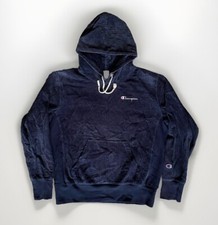 Pull à Capuche Champion Velour Rare Hooded SweatShirt/ Retro 80's 90's/ Bleu  M